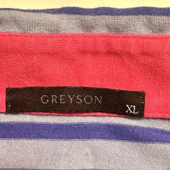 Greyson Shirt Men’s Size XL Blue Striped Performance Golf Polo Shirt Activewear - Picture 4 of 10